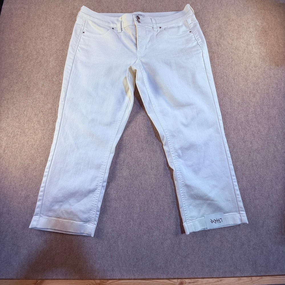 White House Black‎ Market Noir White Crop Jeans Size 12 Womens Denim Pants